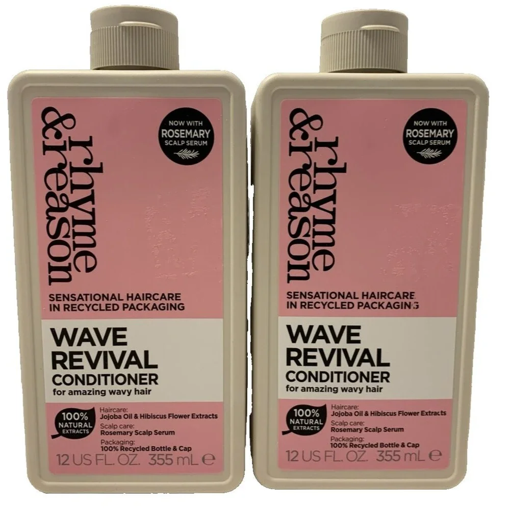 Rhyme & Reason Wave Revival Conditioner 12oz Wavy Hair Jojoba Sea Mineral 2 Pack